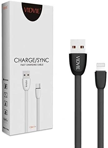 Vidvie Fast Charge USB Cable For iPhone Mobiles - Black photo