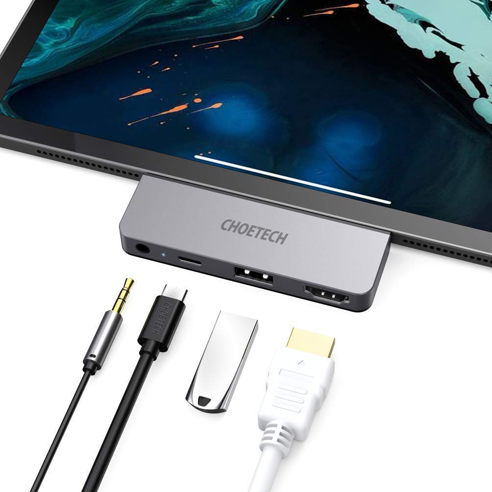 Choetech USB Type C 4in1 Hub 4K 60HZ HDMI PD 60W Audio For iPad Pro photo