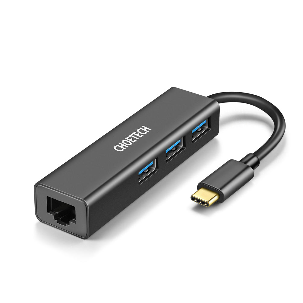 Choetech USB C To Ethernet Hub w 3 Ports USB 3.0 photo 