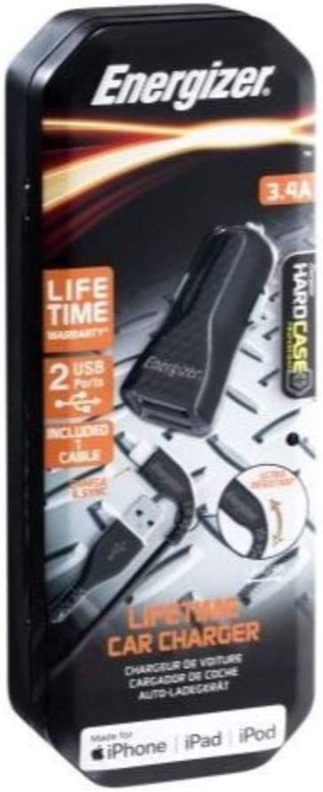 ENERGIZER Car Charger 3.4A 2USB and Lightning Cable photo 