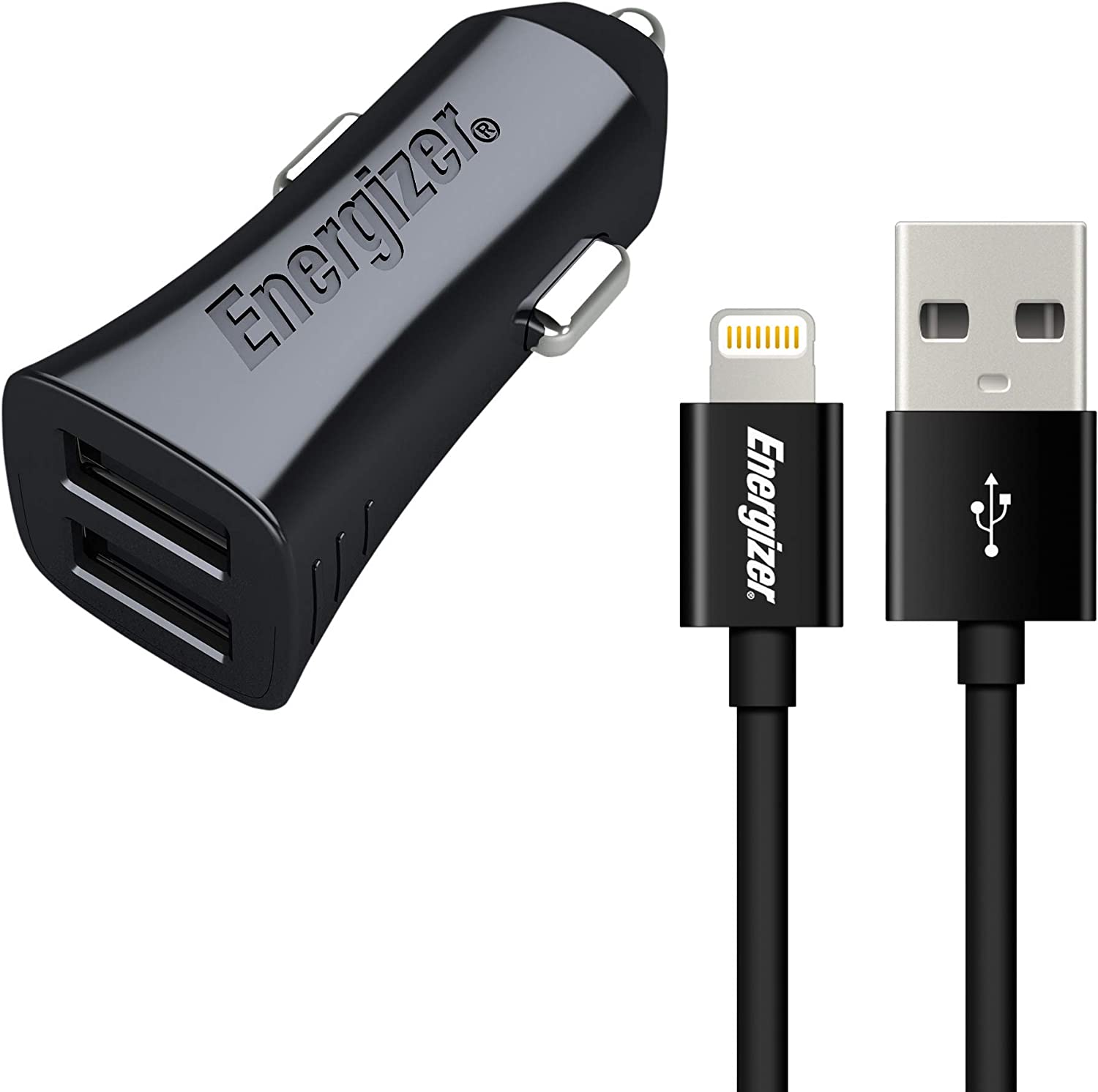 ENERGIZER Car charger - 3.4A - 2USB - Lightning cable included photo