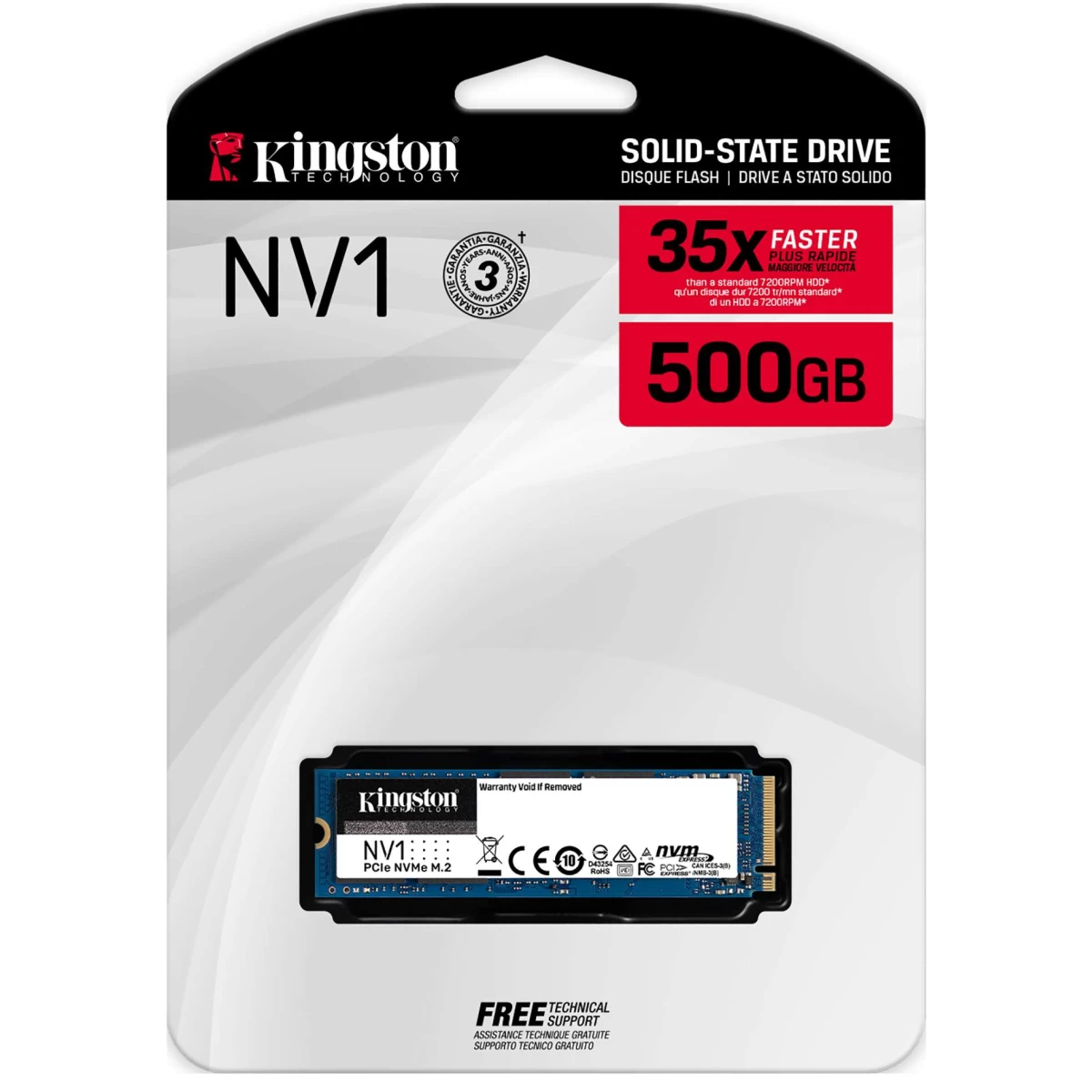 Kingston NV1 500GB M.2 2280 PCIe NVMe SSD photo 