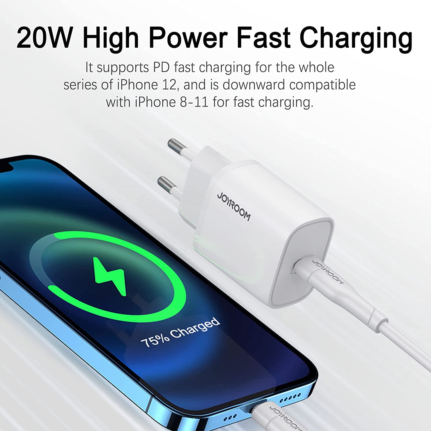Joyroom PD 20W Fast Wall Charger with Type-C to Lightning Cable photo