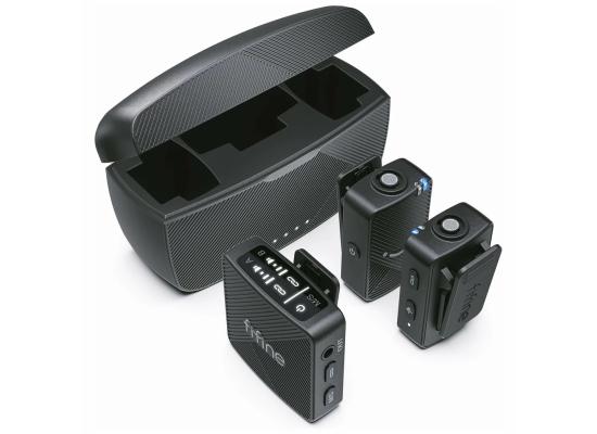 FIFINE M9 Dual Wireless Lav Microphones System Included Charging Case, Three Adapter Cables For Android, iPhone, Camera, PC photo 