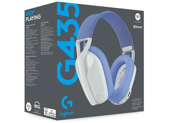 Logitech G435 LIGHTSPEED Wireless (White) Dual Mode (2.4GHz & Bluetooth) Gaming Headset , Dolby Atmos, Lightweight, USB-C Charging , Upt To 18 Hours, Multi Platform Support photo 