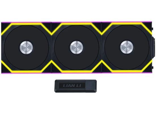 Lian Li UNI FAN SL Wireless 120 Kit w/ Dual Zone ARGB, High Performance Triple Pack, Daisy-Chain Style, 2.4 GHz Wireless Controller (Included) - Black photo 