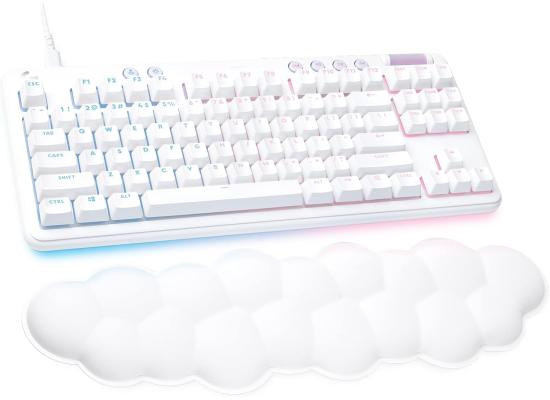 Logitech G713 Wired Mechanical Gaming Keyboard with LIGHTSYNC RGB Lighting, Tactile Switches (GX Brown), and Keyboard Palm Rest, PC and Mac Compatible - White Mist photo 