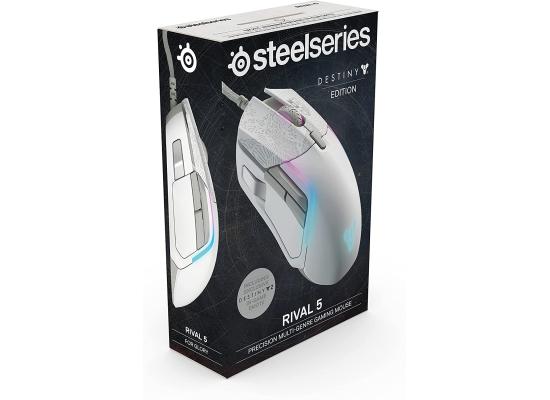 SteelSeries Rival 5 Destiny 2 Limited Edition Wired Prism RGB Lighting TrueMove Optical Sensor Ergonomic Gaming Mouse, 18000 CPI, Golden Micro IP54 Switches photo 