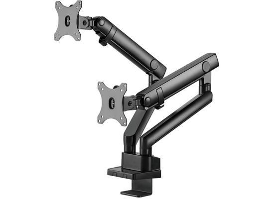 SilverStone ARM25 (Black) Dual Monitor Arm w/ Mechanical Spring Design & Versatile Adjustability, For Monitors Up To 32