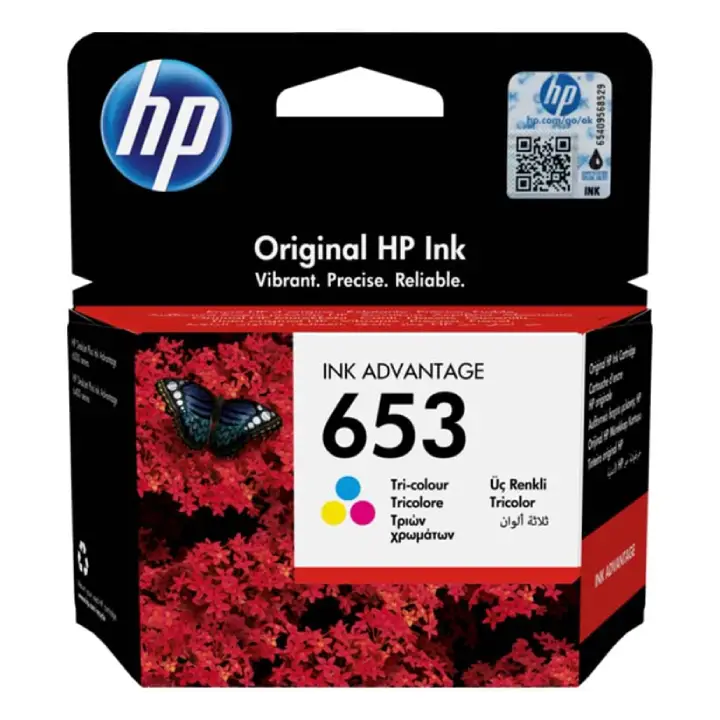 HP 653 Ink Advantage Tri-colour Original Ink photo
