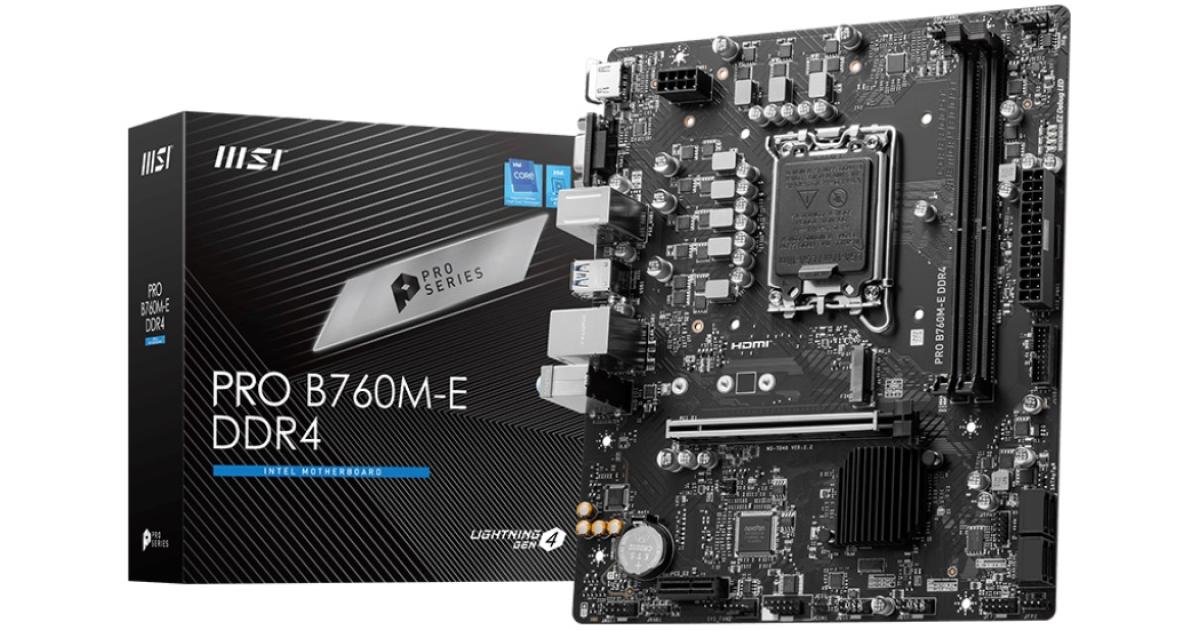 MSI PRO B760M-E, Intel 13th 12th Series, LGA 1700/DDR4/PCIe 4.0/1xM.2 - mATX Gaming MotherBoard photo 