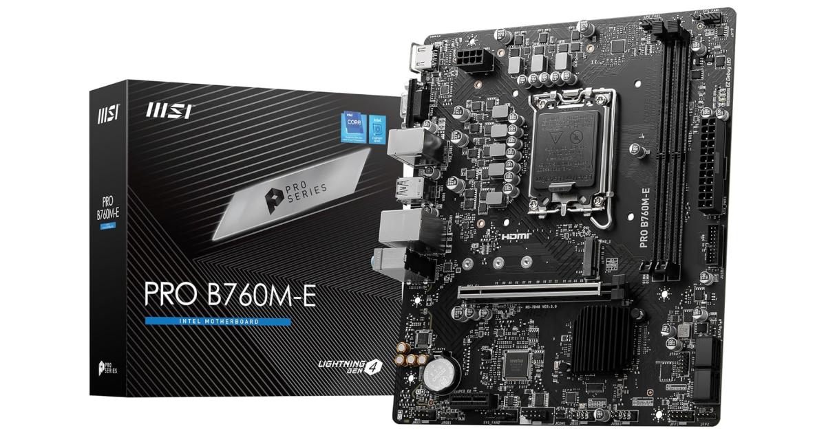 MSI PRO B760M-E, Intel 14th 13th 12th Series, LGA 1700/DDR5/PCIe 4.0/1xM.2 - mATX Gaming MotherBoard photo 
