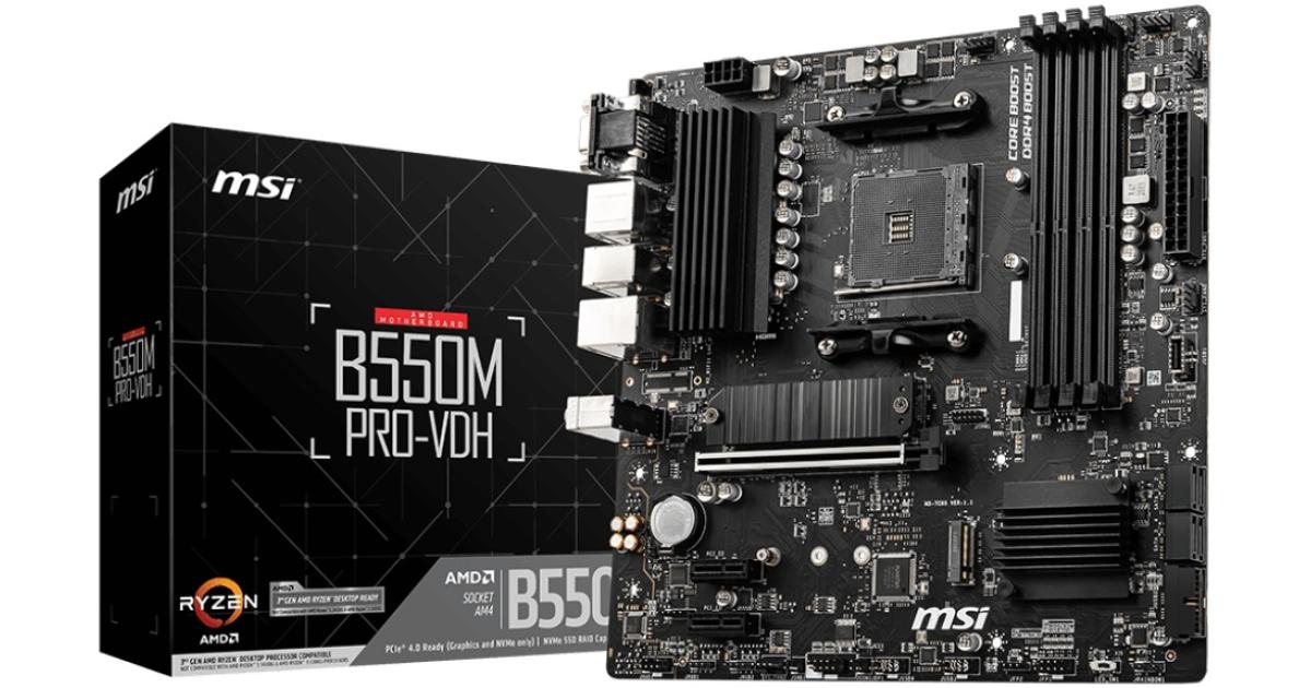 MSI B550M PRO-VDH, AMD AM4 RYZEN 5000, 4000, 3000 Series /DDR4/PCIe 4.0/2xM.2 - mATX Motherboard photo 