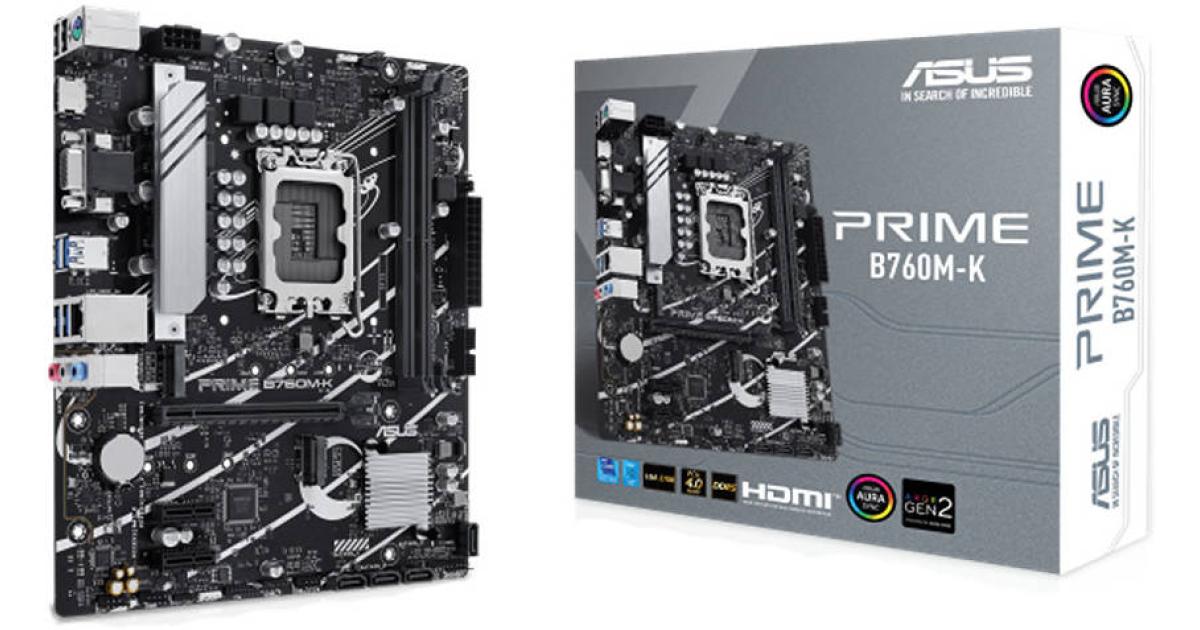 ASUS PRIME B760M-K, Intel 14th 13th 12th Series, LGA 1700/DDR5/PCIe 4.0/2xM.2 - mATX Gaming MotherBoard photo 