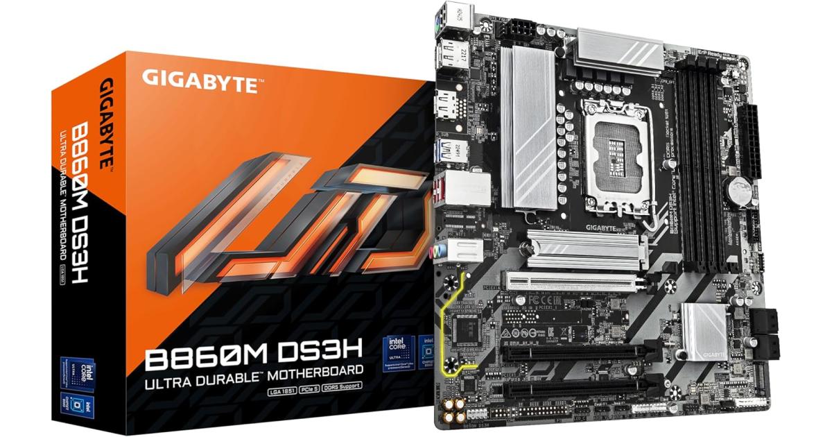 GIGABYTE B860M DS3H Intel Core Ultra (Series 2), LGA 1851/DDR5/PCIe 5.0/2xM.2 - mATX Gaming MotherBoard photo 