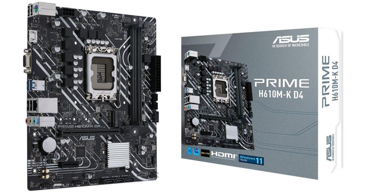 ASUS PRIME H610M-K DDR4 LGA 1700, Intel 12th M.2, PCIe 4.0 ,USB 3.2 Gen1-mATX Motherboard