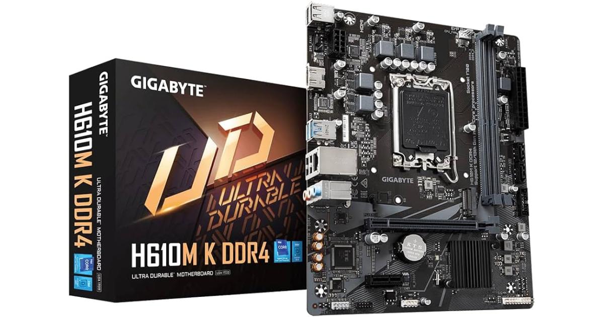GIGABYTE H610M K, Intel 14th 13th 12th Series, LGA 1700/DDR4/PCIe 4.0/1xM.2 - mATX MotherBoard