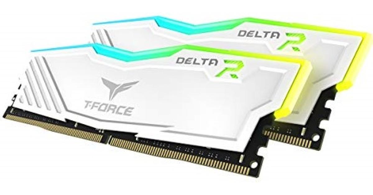 TEAMGROUP T-Force Delta RGB 16GB Kit (2x8) 3600MHz CL18 DDR4 Desktop Memory - White photo 