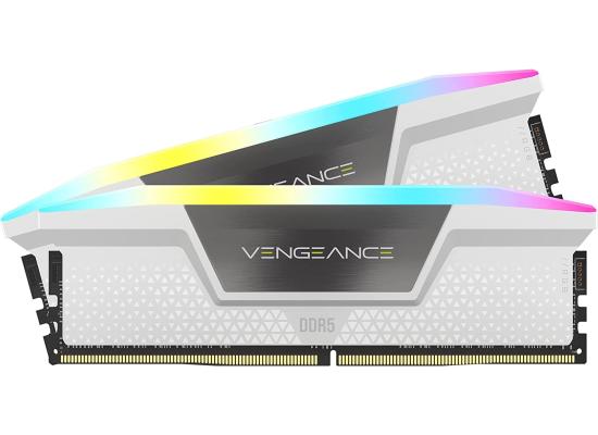 CORSAIR VENGEANCE RGB 32GB (2x16GB) DDR5 RAM 6400MT/s CL32 Memory Kit - White photo 