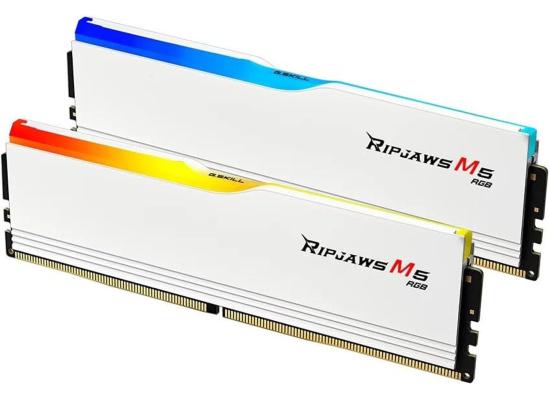 G.SKILL Ripjaws M5 RGB Series 32GB (2x16GB) DDR5 RAM 6000MT/s CL36 Memory Kit - White photo 