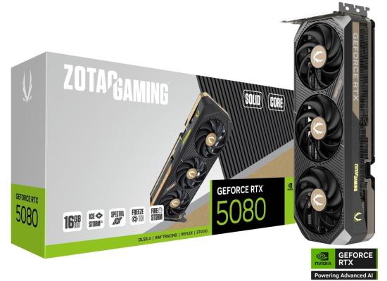 ZOTAC GAMING GeForce RTX 5080 SOLID CORE 16GB GDDR7 photo 