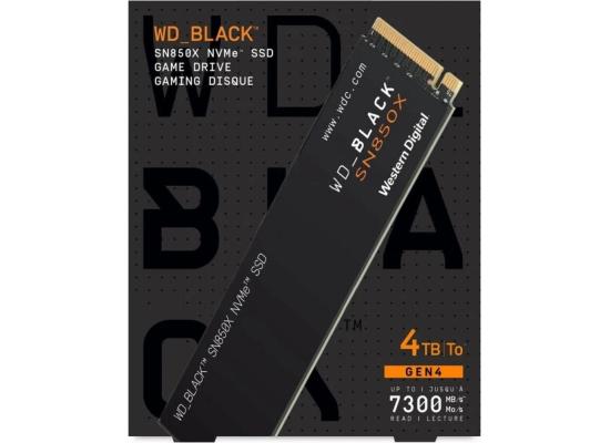 WD BLACK SN850X 4TB PCIe 4.0 NVMe M.2 SSD - 7300/6600 MB/s