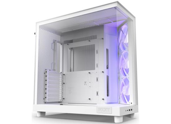 NZXT H6 Flow RGB Perforated Compact Dual-Chamber Mid-Tower White F120 RGB Fans Photo