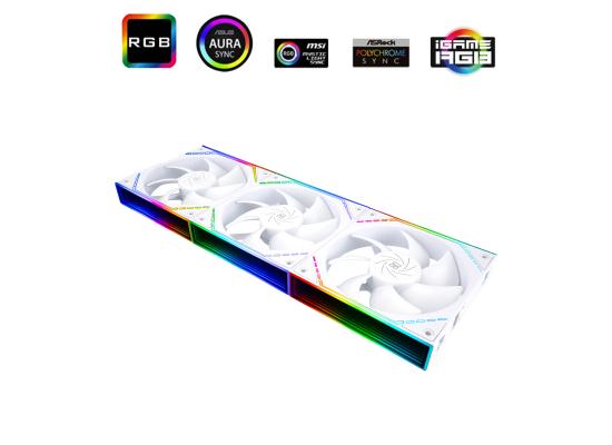 Thermalright TL-M12QW X3 White LED 120mm Cooling Fan Kit 3-Pack photo 