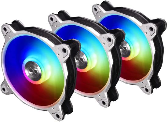 LIAN LI Bora Digital Series RGB 120mm ARGB LED PWM Fan 3-Pack Silver