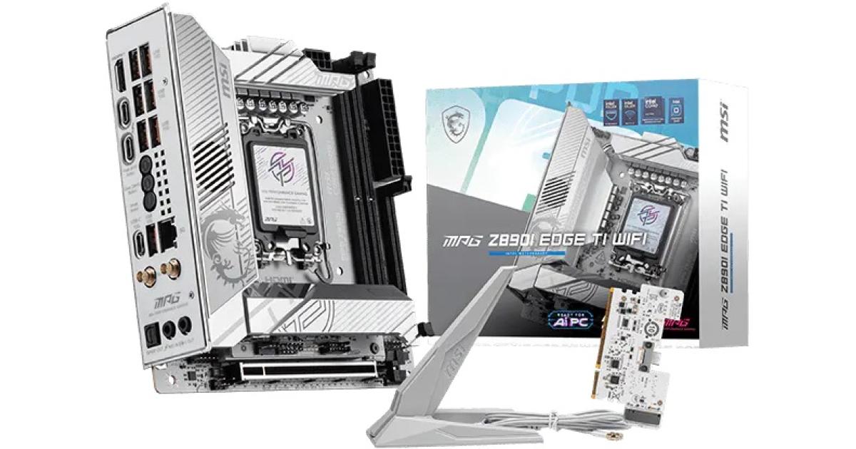 MSI MPG Z890I EDGE TI WIFI (Wi-Fi 7), Intel Core Ultra (Series 2), LGA 1851/DDR5/PCIe 5.0/4xM.2 - Mini-ITX Gaming MotherBoard
