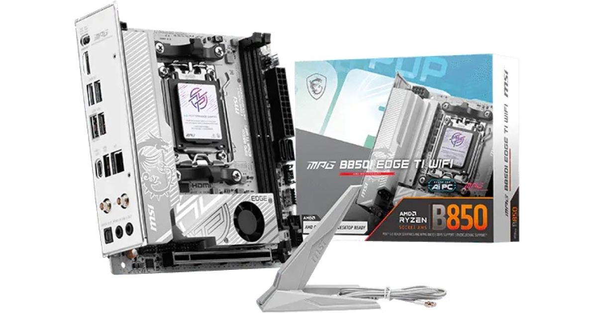 MSI MPG B850I EDGE TI WIFI (Wi-Fi 7) AMD RYZEN 7000 8000 9000 Series AM5/DDR5/PCIe 5.0/2xM.2 - Mini-ITX Gaming MotherBoard